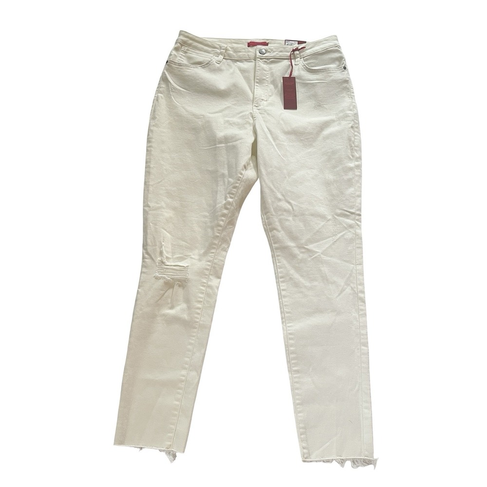 NWT Jennifer Lopez Size 18 High-Rise Skinny Jean Cream Flawless Sculpt‎ Denim